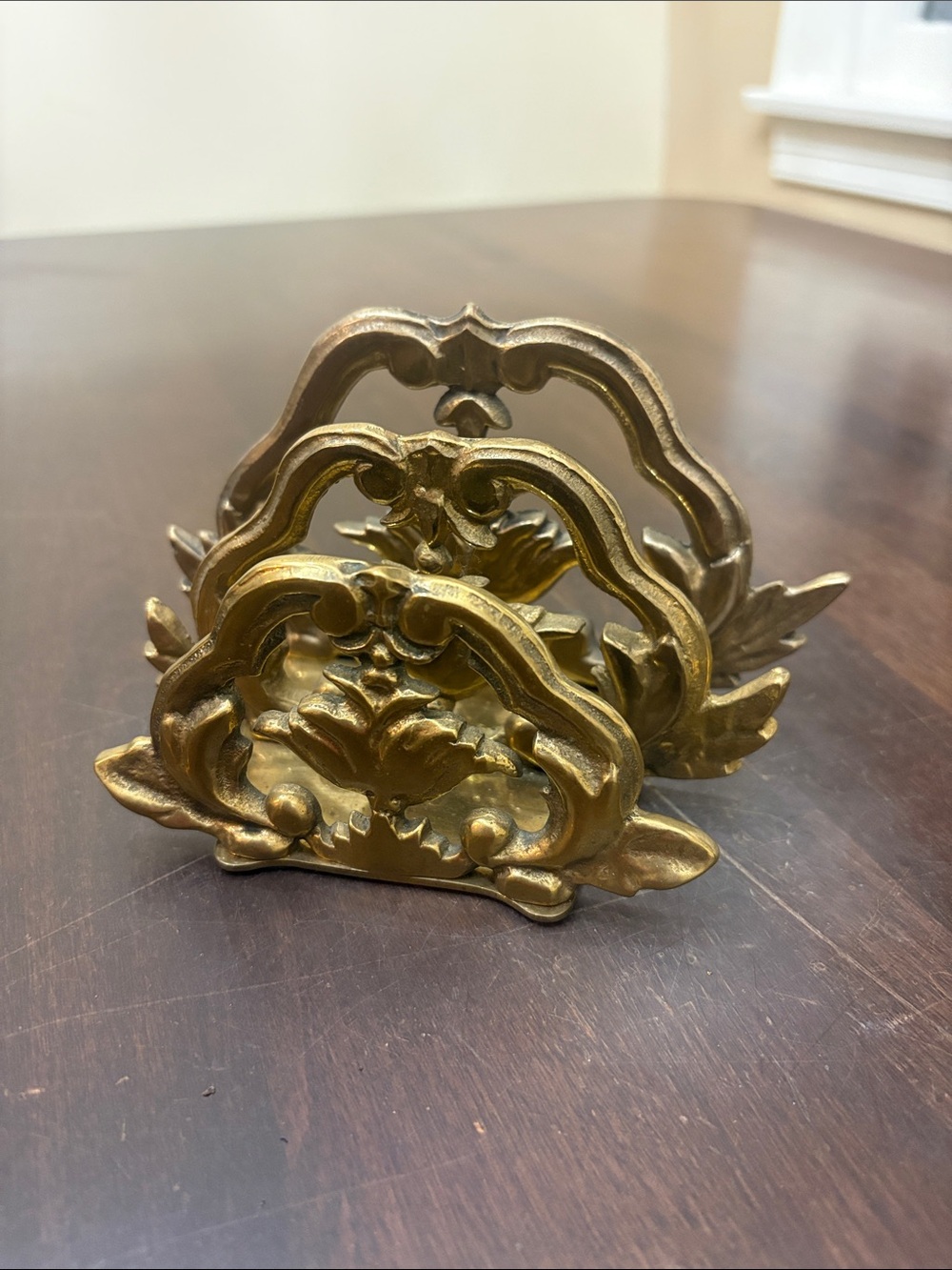 Vintage Crowning Touch Brass Victorian Design Letter Mail Sorter / Napkin Holder